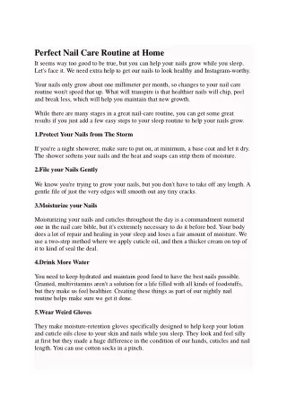 perfect nail care routine at home it seems
