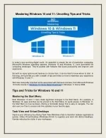 Mastering Windows 10 and 11: Unveiling Tips and Tricks - slide 1