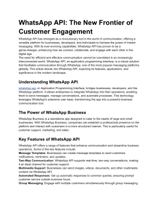 WhatsApp API_ The New Frontier of Customer Engagement