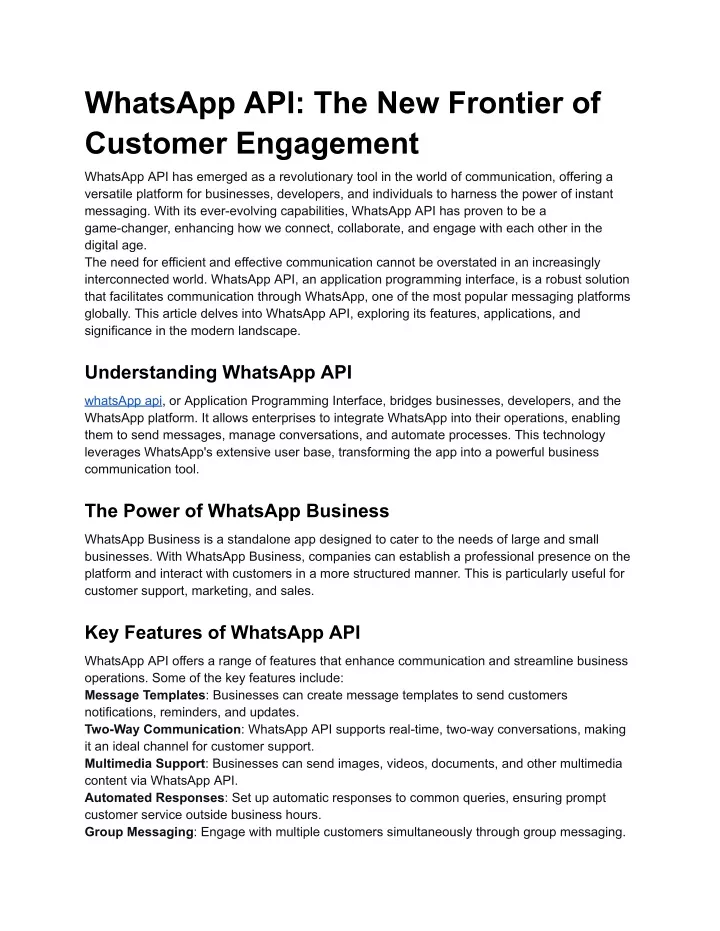 whatsapp api the new frontier of customer