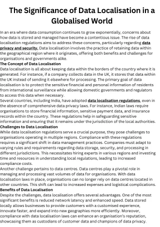 the significance of data localisation