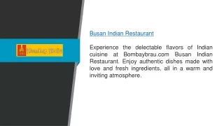 Busan Indian Restaurant Bombaybrau.com