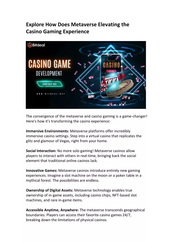 explore how does metaverse elevating the casino