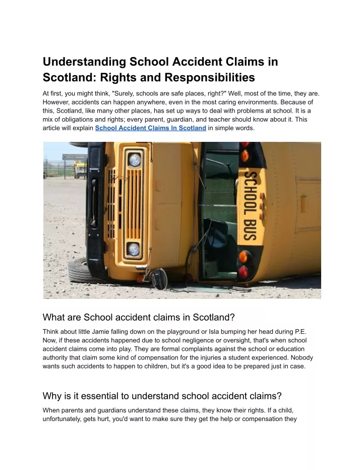 understanding school accident claims in scotland