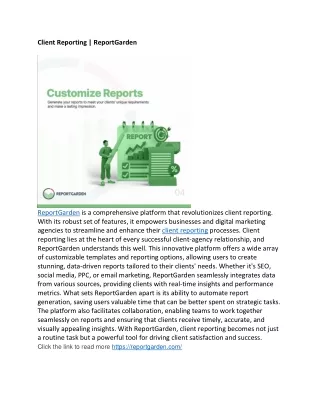 client reporting reportgarden