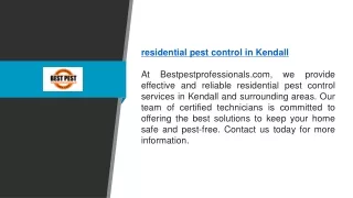 Residential Pest Control in Kendall | Bestpestprofessionals.com