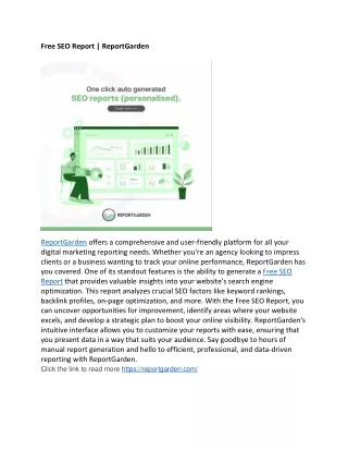 free seo report reportgarden
