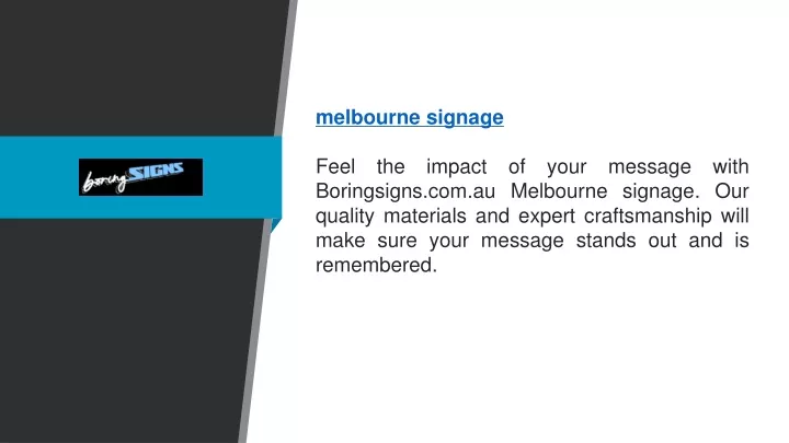 melbourne signage feel the impact of your message