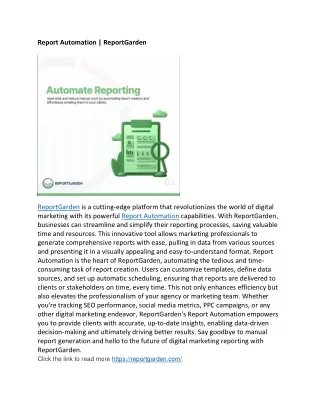 report automation reportgarden