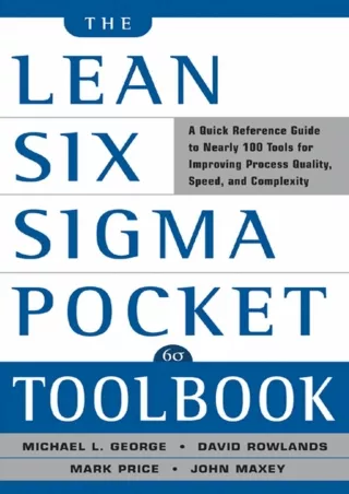 get [PDF] Download The Lean Six Sigma Pocket Toolbook: A Quick Reference Guide to Nearly 100