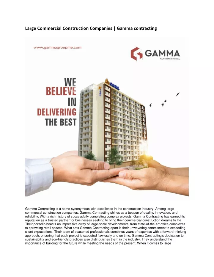 large commercial construction companies gamma