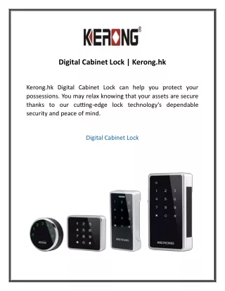 Digital Cabinet Lock  Keronghk