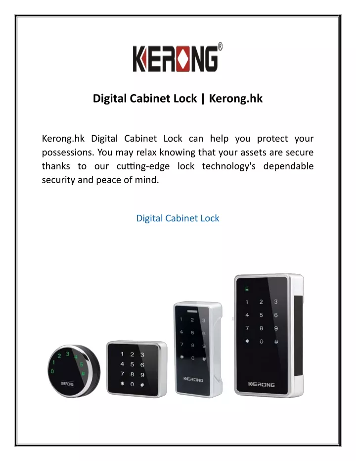 digital cabinet lock kerong hk