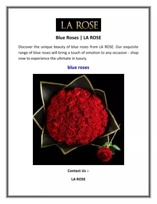 Blue Roses   LA ROSE