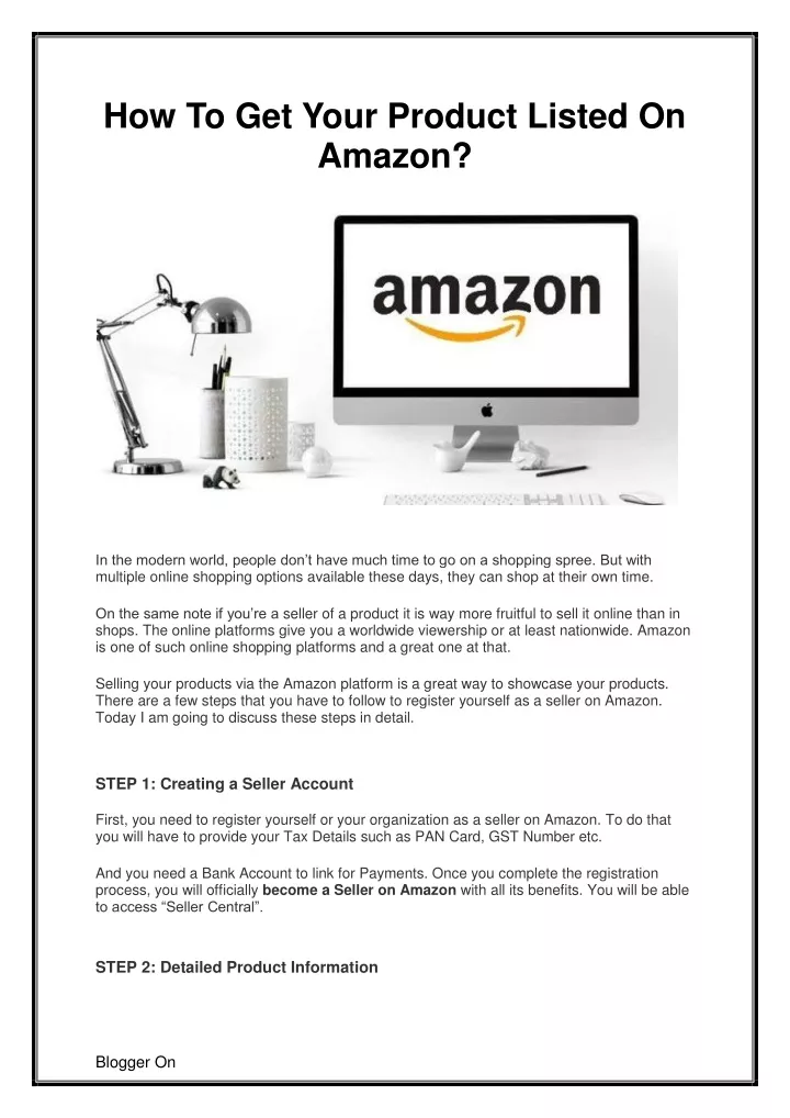how to get your product listed on amazon