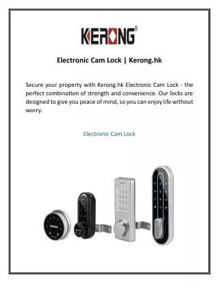 Electronic Cam Lock Keronghk