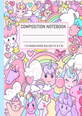 Download Book [PDF] Composition Notebook Wide Ruled: Cute Unicorn Aesthetic Preppy Notebook |