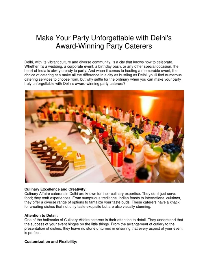 make your party unforgettable with delhi s award