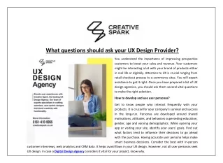 What questions should ask your UX Design Provider?