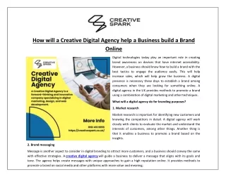 How will a Creative Digital Agency help a Business build a Brand Online?
