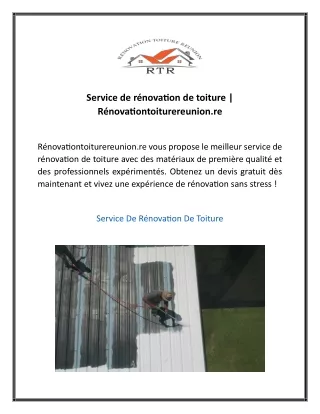 Service de rénovation de toiture  Rénovationtoiturereunion.re
