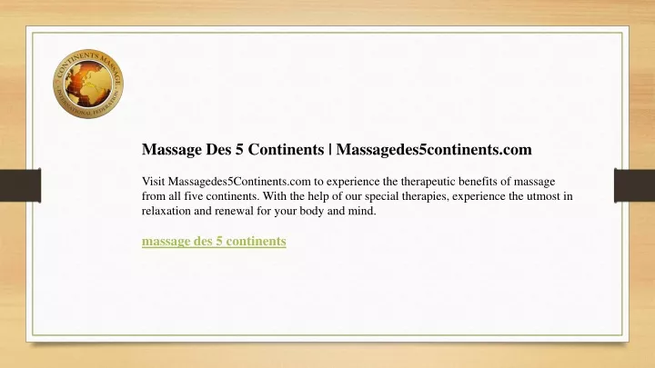 massage des 5 continents massagedes5continents