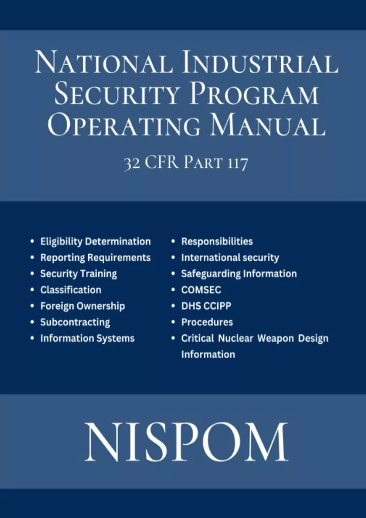 PPT - Download Book [PDF] NISPOM - National Industrial Security Program ...