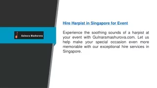 Hire Harpist In Singapore For Event | Gulnaramashurova.com