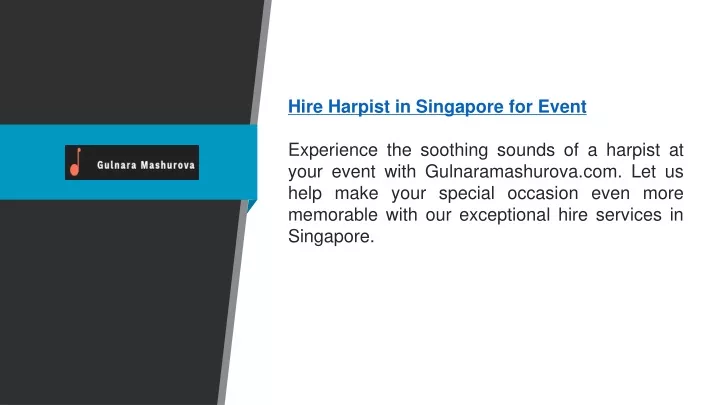 hire harpist in singapore for event experience