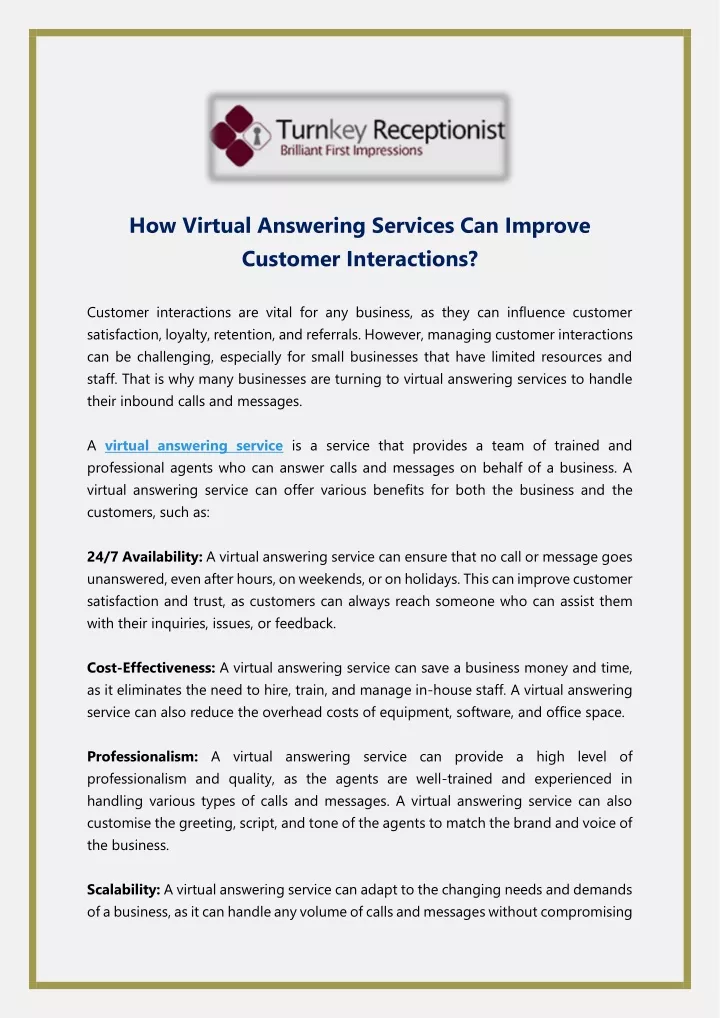 how virtual answering services can improve