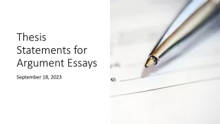 Thesis Statements for Argument Essays