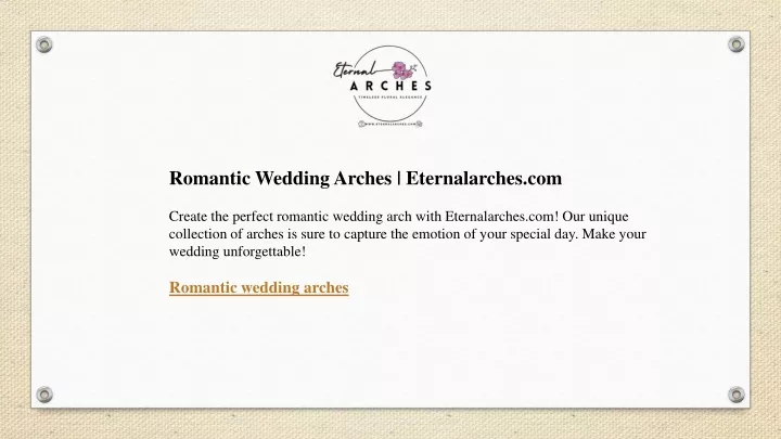 romantic wedding arches eternalarches com create