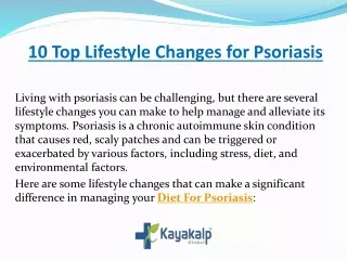 10 Top Lifestyle Changes for Psoriasis