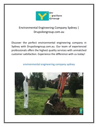 Environmental Engineering Company Sydney  Drupsilongroupcomau