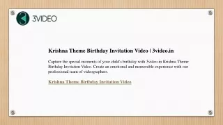 Krishna Theme Birthday Invitation Video  3video.in