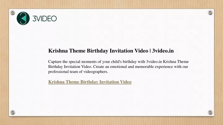 krishna theme birthday invitation video 3video
