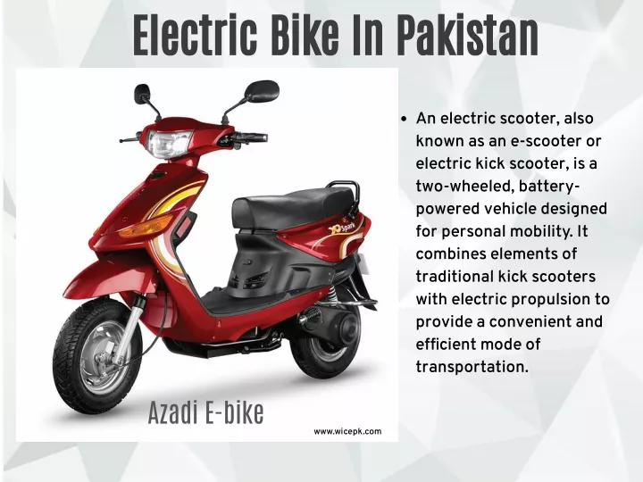 electric bike in pakistan