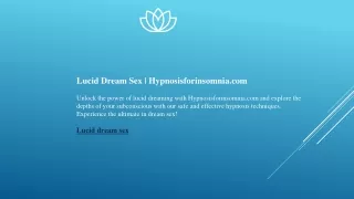 Lucid Dream Sex  Hypnosisforinsomnia.com