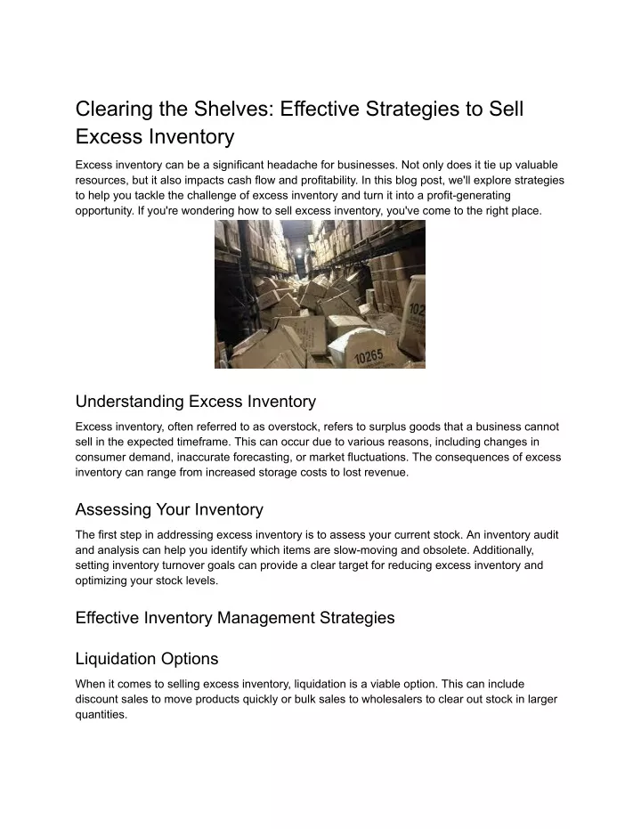 clearing the shelves effective strategies to sell