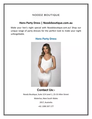 Hens Party Dress - Noodzboutique.com