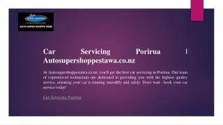 Car Servicing Porirua  Autosupershoppestawa.co.nz