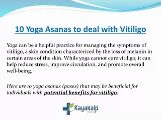 10 Yoga Asanas to deal with Vitiligo