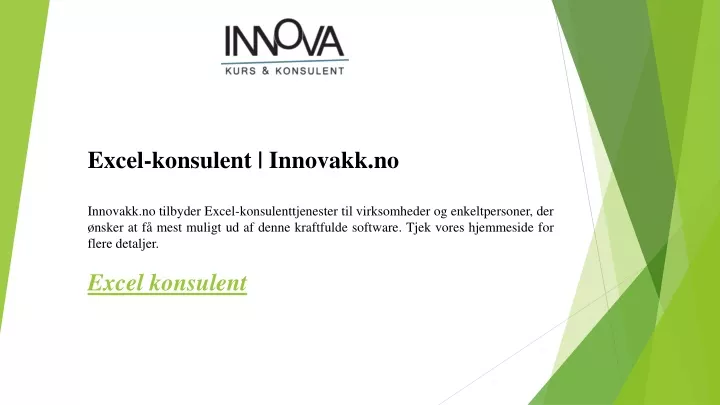 excel konsulent innovakk no innovakk no tilbyder