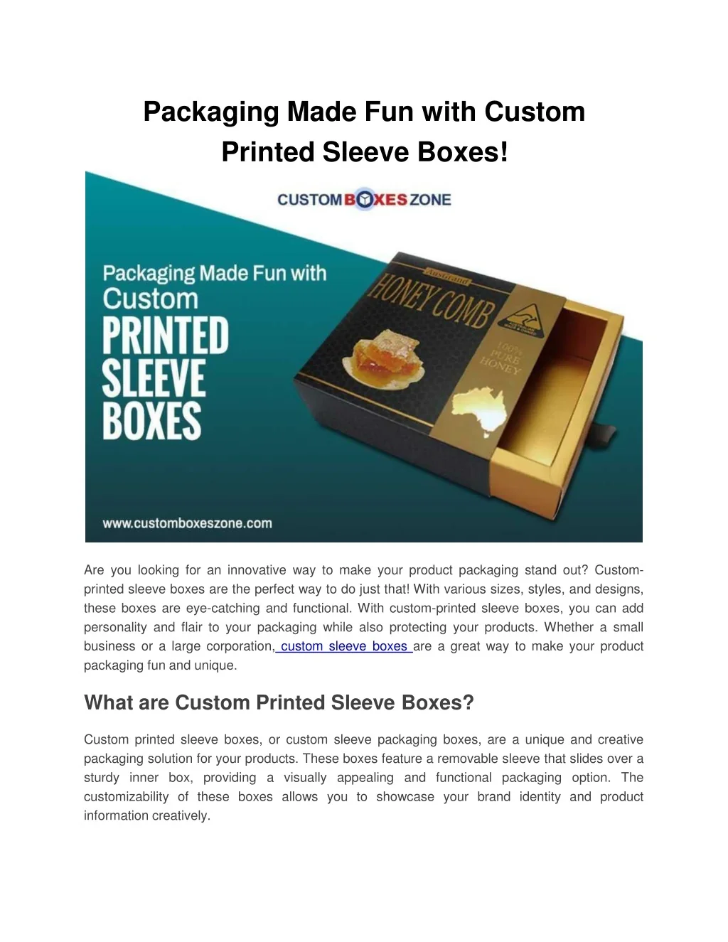 PPT - Packaging Made Fun with Custom Printed Sleeve Boxes PowerPoint ...