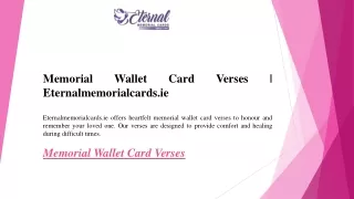 Memorial Wallet Card Verses  Eternalmemorialcards.ie