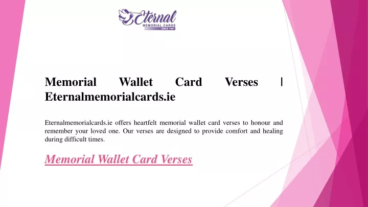memorial wallet card verses eternalmemorialcards
