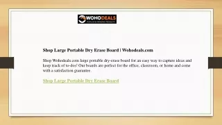 Shop Large Portable Dry Erase Board  Wohodeals.com
