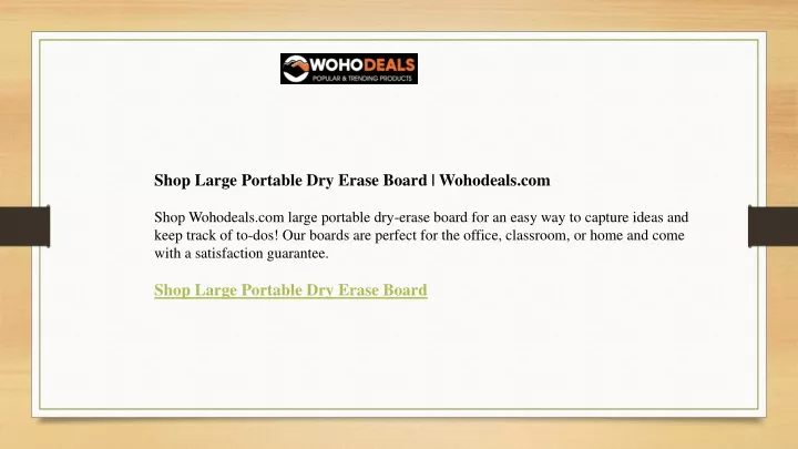 shop large portable dry erase board wohodeals