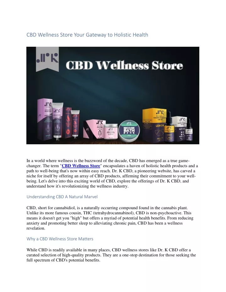 cbd wellness store your gateway to holistic health