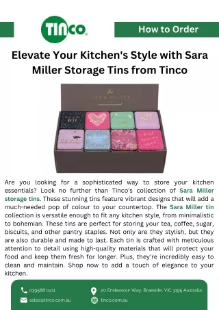 Elevate Your Kitchen's Style with Sara Miller Storage Tins from Tinco